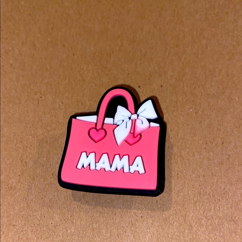 🐊6/$12🐊 Pink and Black 'Mama' Bag Croc Charm